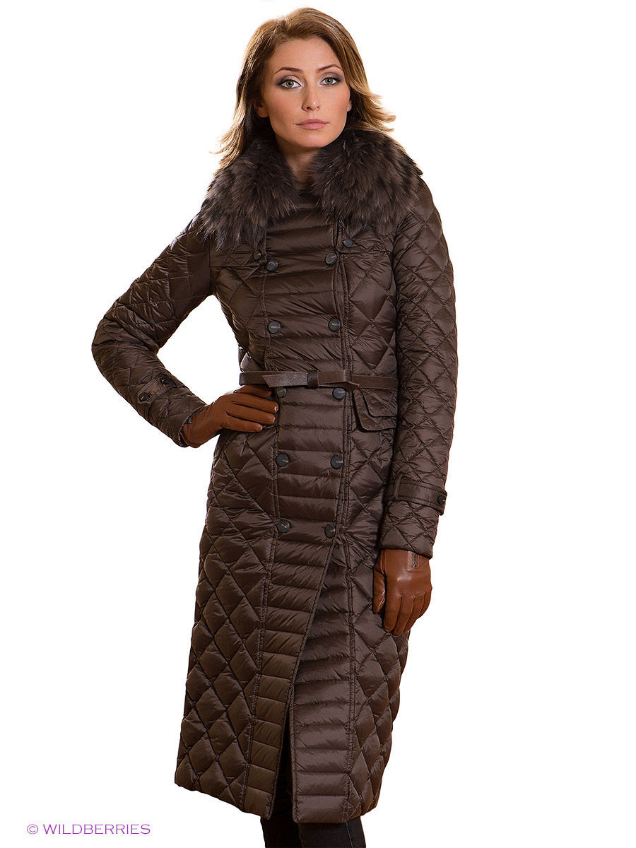 Болоньевое пальто с мехом женские