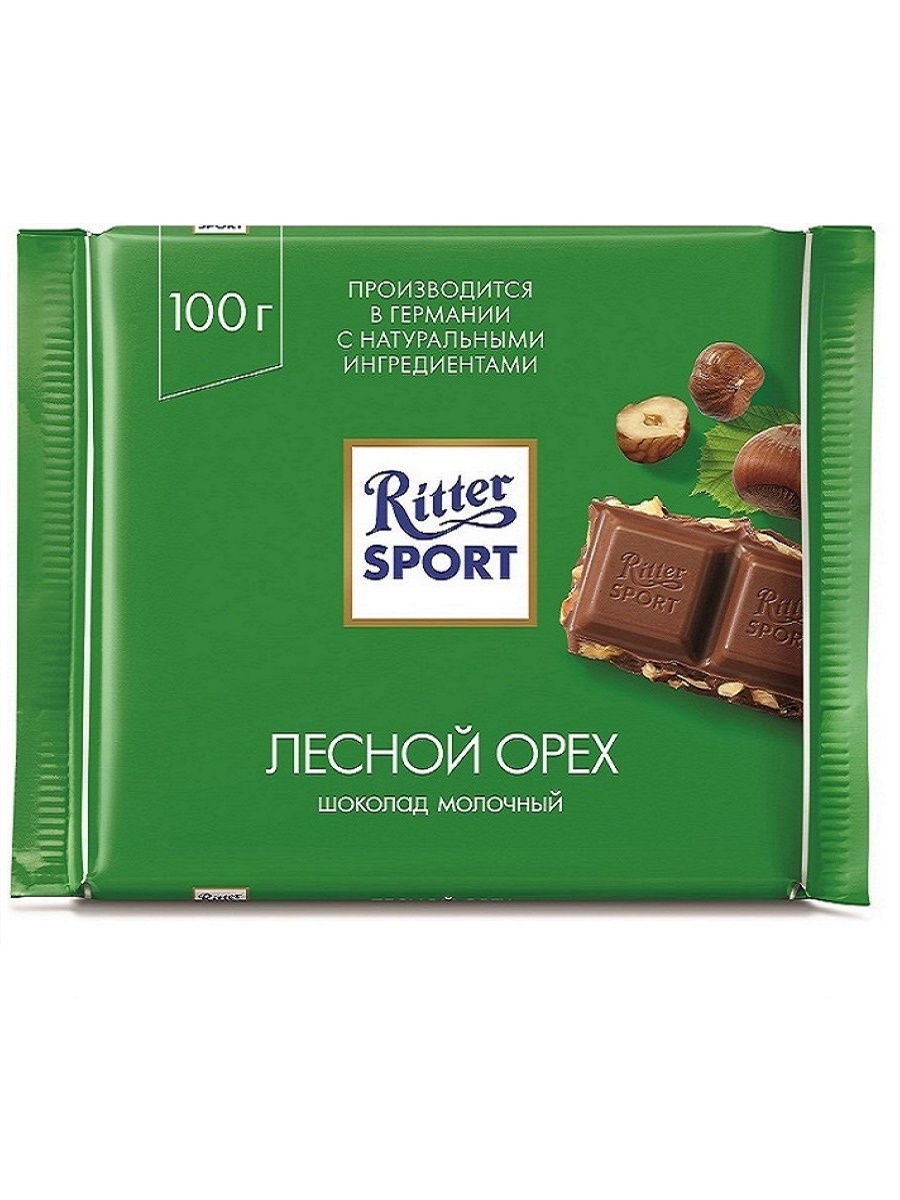 Шоколад Ritter Sport молочный Лесной орех 100 гр.