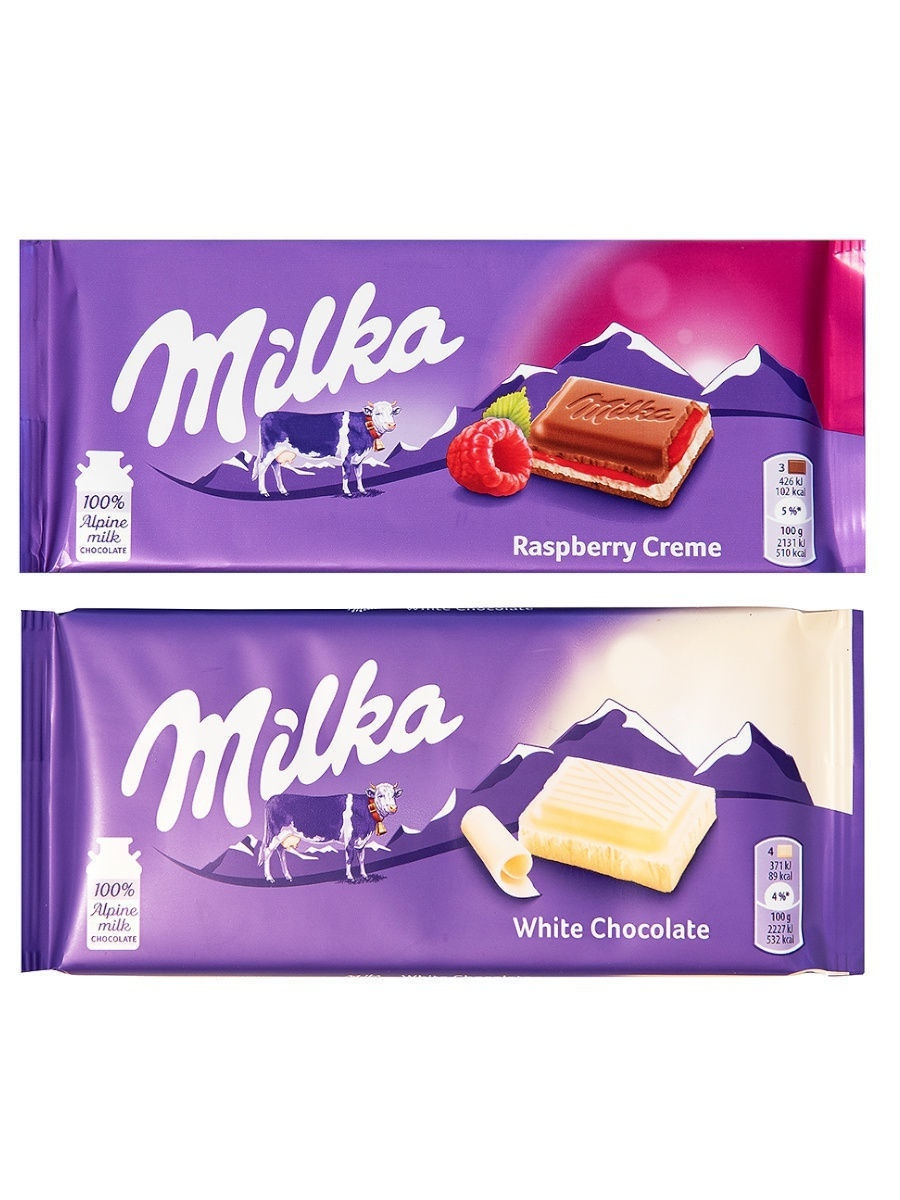 Шоколадная плитка Milka Raspberry Creme 100г