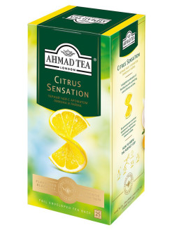 Citrus Sensation, черный чай в пакетиках 25 шт по 1,8г Ahmad Tea 10126019 купить за 153 ₽ в интернет-магазине Wildberries