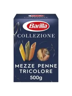 Макароны Mezze Penne Tricolore из твёрдых сортов,500