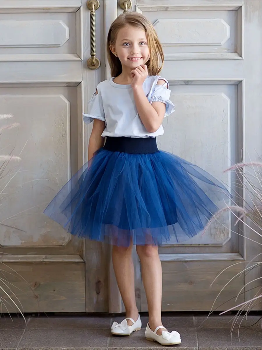 Детская юбка пачка из фатина сетка короткая до колена синяя VERETEYA 10265688 купить за 1 018 ₽ в интернет-магазине Wildberries