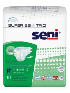 Подгузники для взрослых SUPER TRIO Small, 10 шт. уп