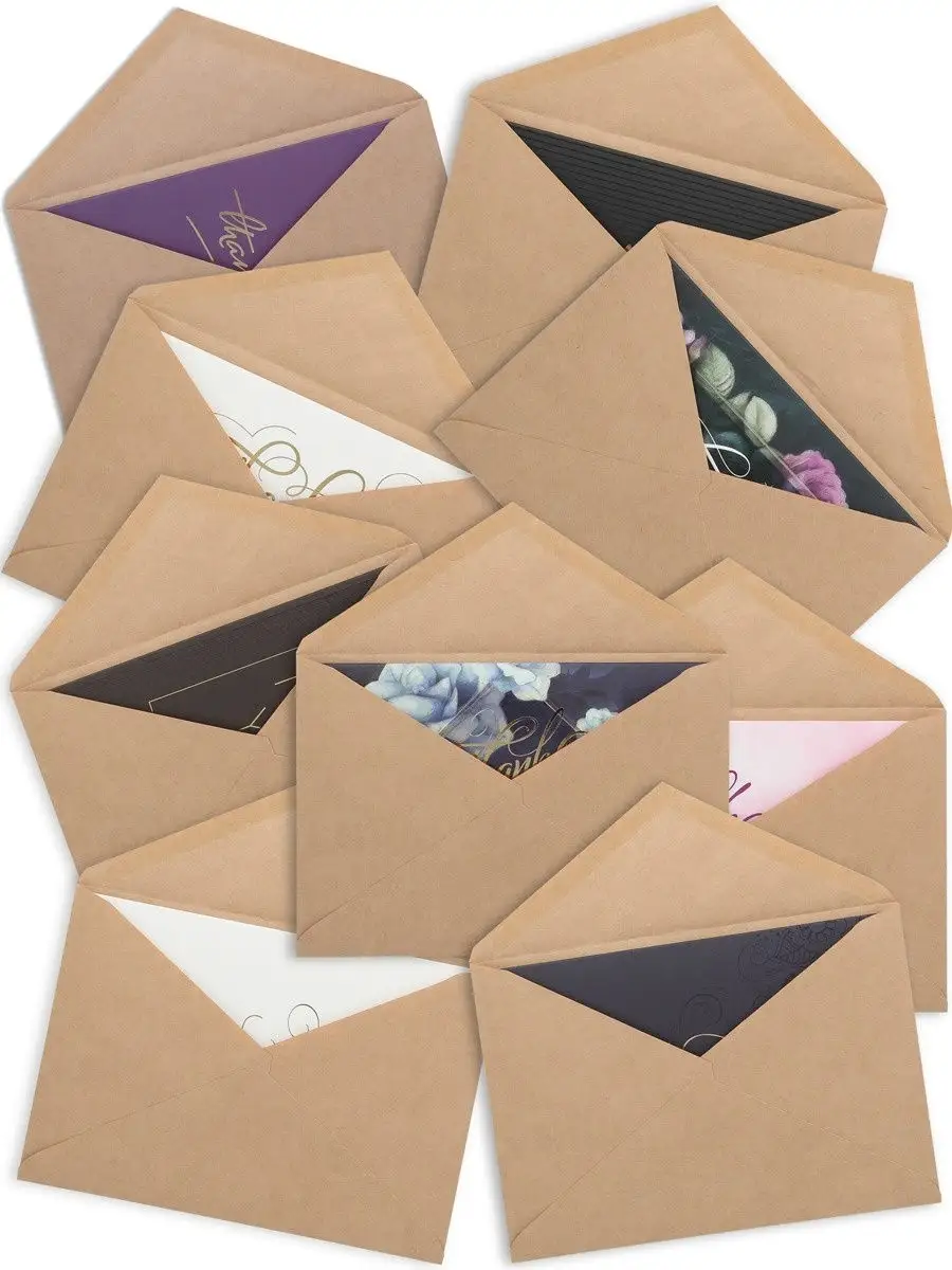 Крафтовые конверты, конверты из крафт бумаги, конверты для открыток, для денег, 18 шт.