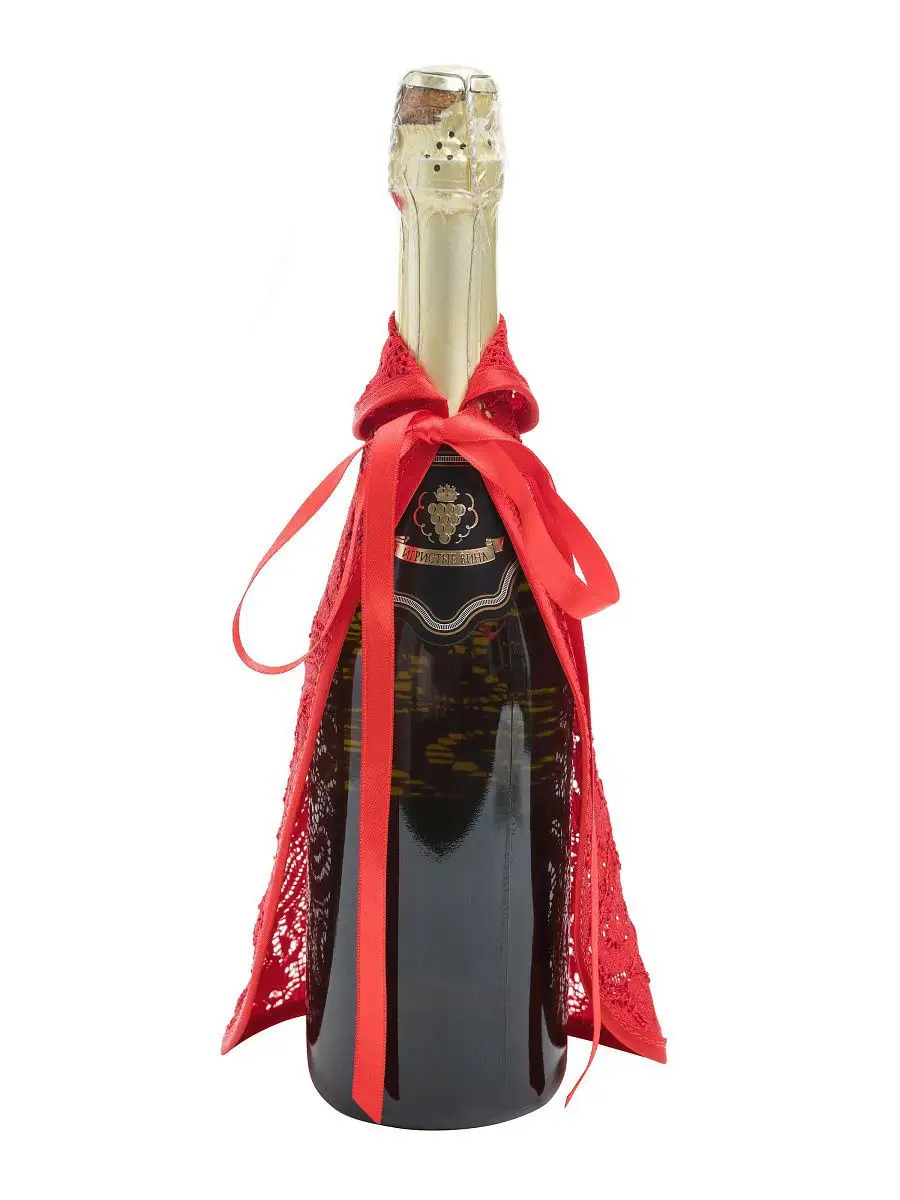 Новогодний декор бутылки шампанского к праздничному столу