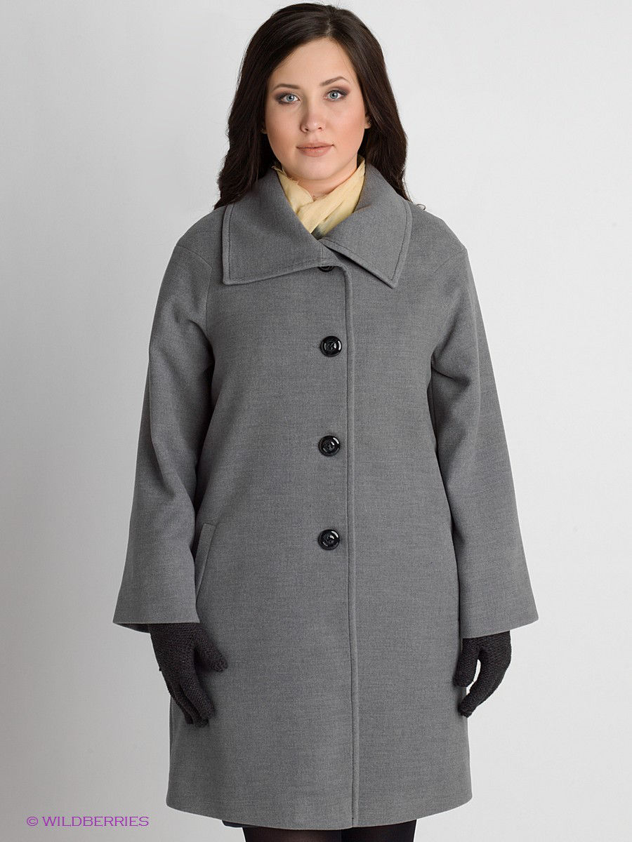 Демисезонное пальто женское для полных