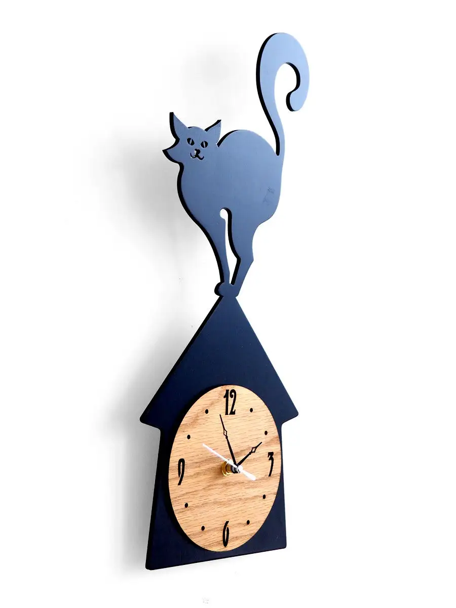 Часы настенные "Кот на крыше" для кухни бесшумные roomton 11083380 купить за 805 ₽ в интернет-магазине Wildberries
