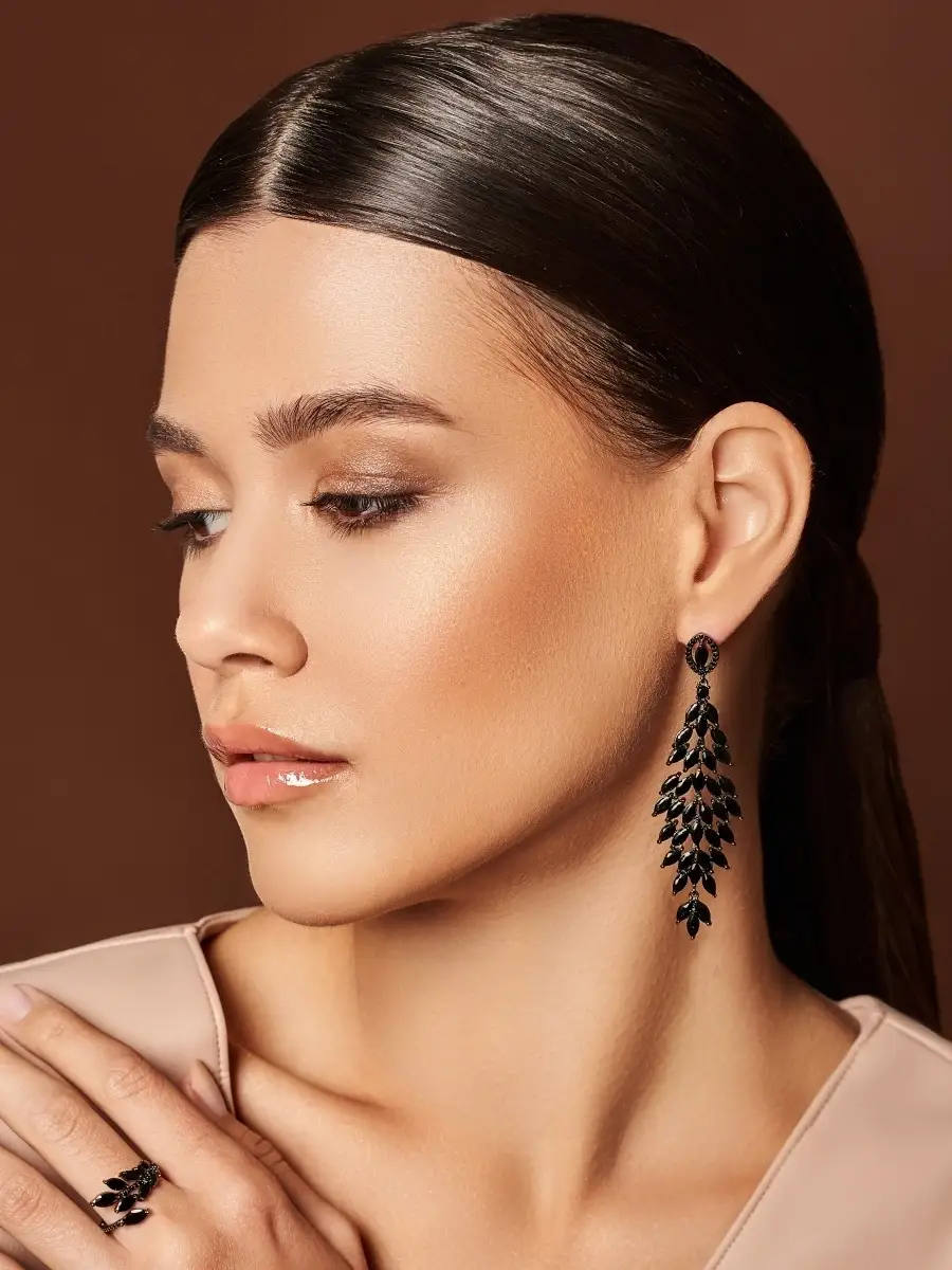 Серьги бижутерия черные женские длинные крупные вечерние ELT Accessories 11102538 купить за 2 830 ₽ в интернет-магазине Wildberries
