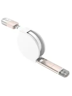 Кабель для iPhone Lightning кабель Micro USB 2 в 1 рулетка