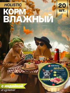 Влажный корм для кошек Holistic Холистик Индейка, 100г х20шт