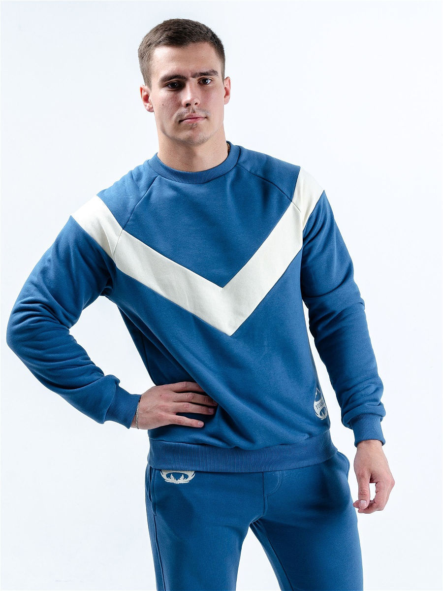Голубой спортивный костюм мужской