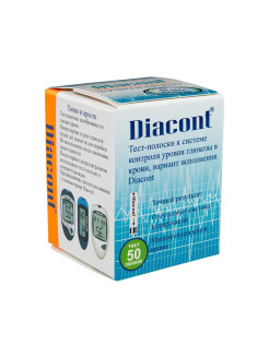 Тест-полоски DIACONT 50 штук Diacont 11632242 купить за 596 ₽ в интернет-магазине Wildberries