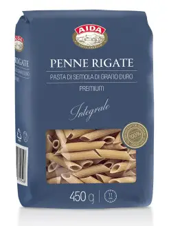 Макароны цельнозерновые Penne Rigate Перья 450г