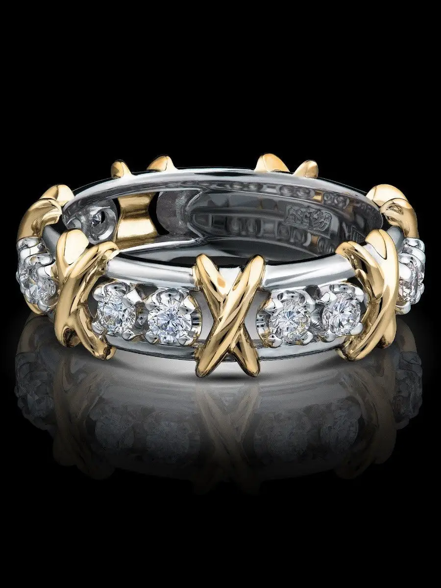 Золотое кольцо с бриллиантами Тиффани O! JEWELRY 12012019 купить за 8 676 200 сум в интернет-магазине Wildberries