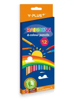 Цветные карандаши RAINBOW 12 цветов+точилка, картон