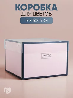 Коробка для цветов с PVC-крышкой 17 × 12 × 17 см