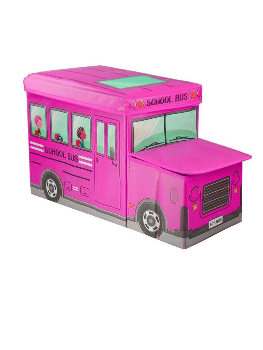 Короб для хранения игрушек автобус, 2 отделения (55х25×25 см)