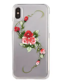 Чехол на iPhone X, XS Hard HP (Clear) Vintage rose Pink