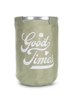 Корзина для белья круглая GOOD TIMES зеленая