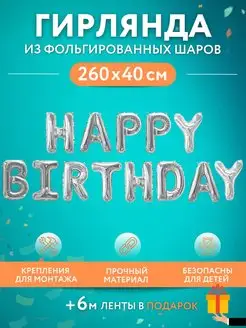 Воздушные шары гирлянда HAPPY BIRTHDAY фотозона