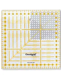 Линейка закройщика универсальная для шитья разметки 15х15см
