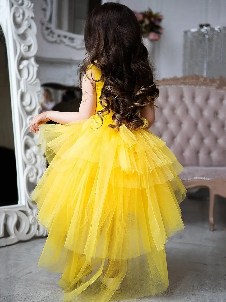 Детские желтые платья для девочек