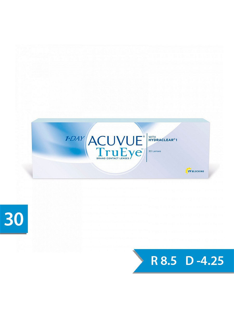 Линзы 1 day. 1-Day Acuvue TRUEYE 30 pk. 1-Day Acuvue TRUEYE (30 линз). One Day Acuvue TRUEYE 30. Линзы Acuvue true Eye -3.75.