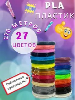 Набор пластика для 3d ручки PLA 27 цв (270м)