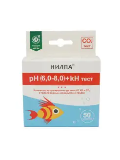 Тест "pH+kH", для измерения уровня pH, kH и CO2