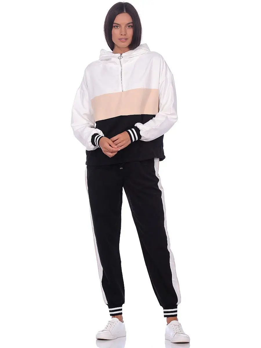 Спортивный костюм женский/черно белый VJV 13222733 купить в интернет-магазине Wildberries