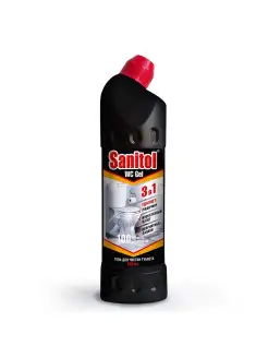 Гель для чистки туалета Sanitol WC Gel 3 в 1, 750 мл