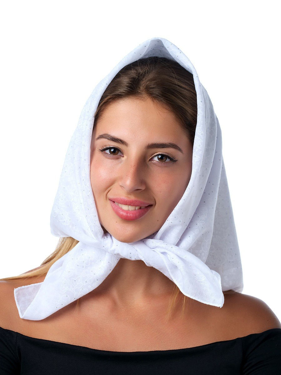 Однотонный платок на голову