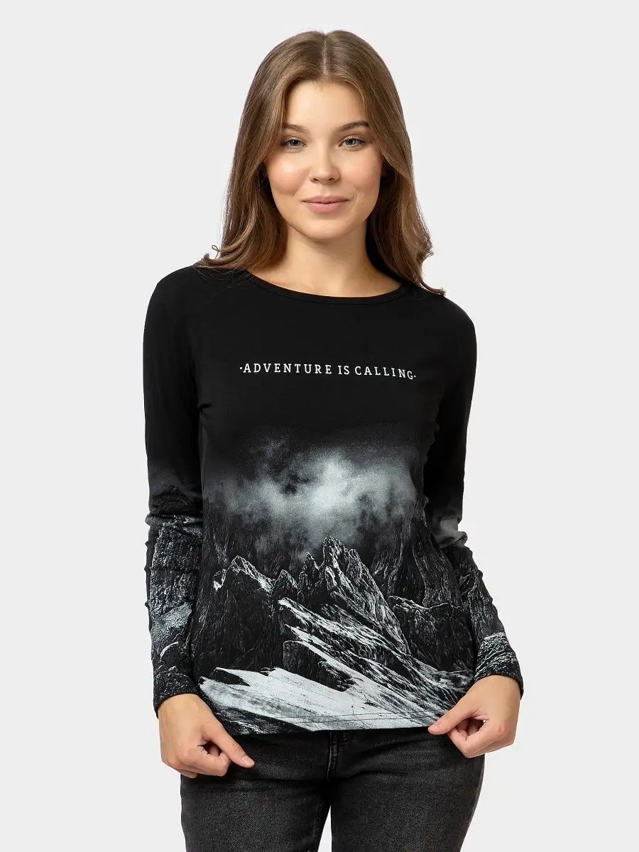 Лонгслив женский с принтом футболка с длинным рукавом MF 14075998 купить за 993 ₽ в интернет-магазине Wildberries