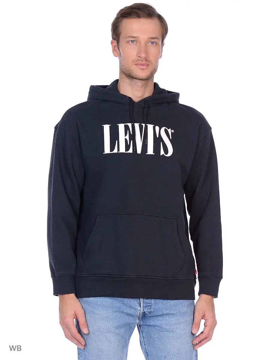 levi's relaxed graphic serif hoodie