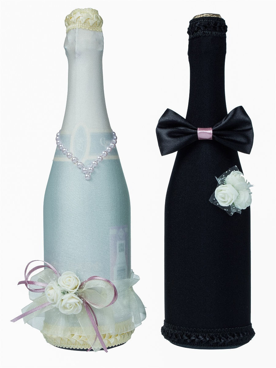 Оформление свадебных бутылок: долой наклейки, этикетки и наряды.