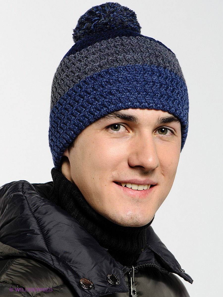Зимняя шапка для мужчин вязаная