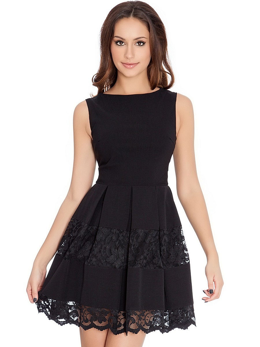 Черное коктейльное платье