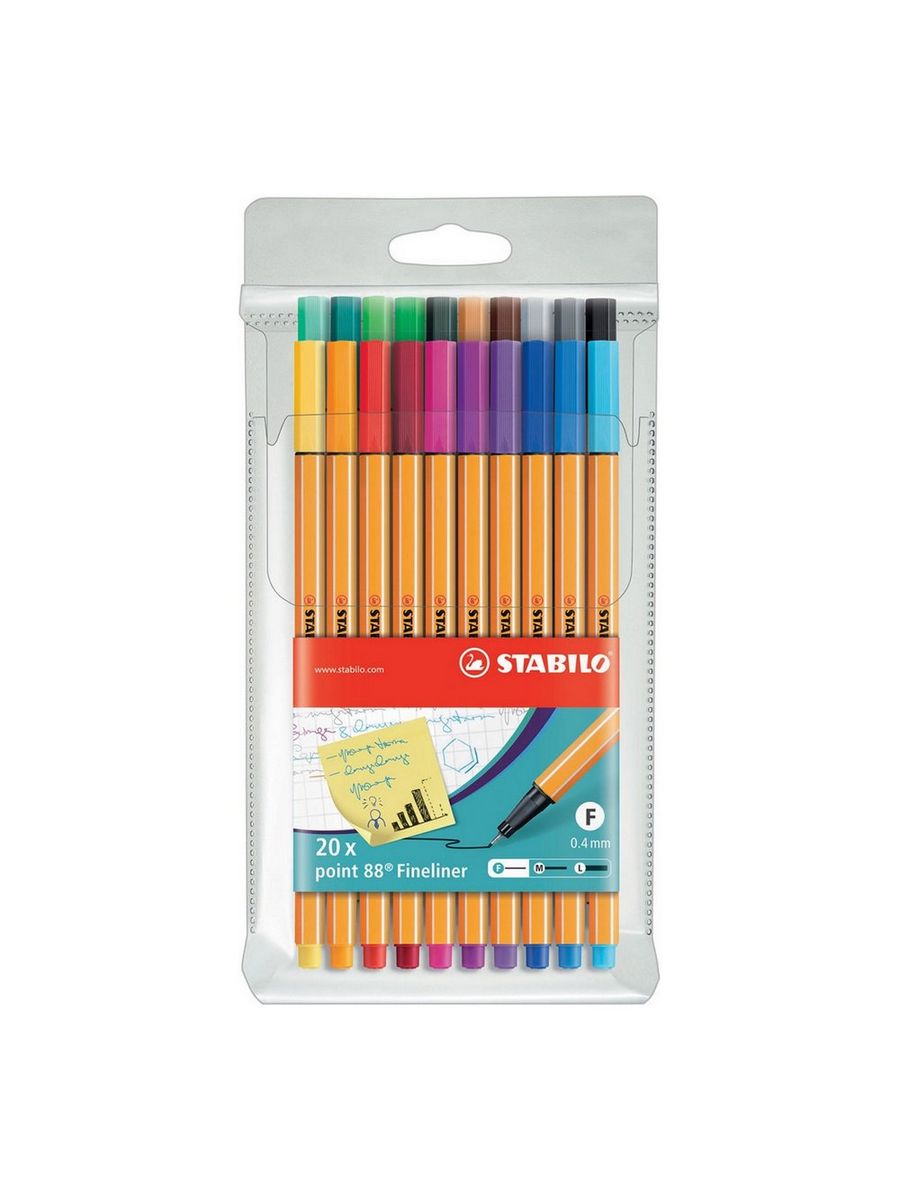 Капиллярная ручка линер point 88 20 цветов набор STABILO 2135463 купить винтернет-магазине Wildberries