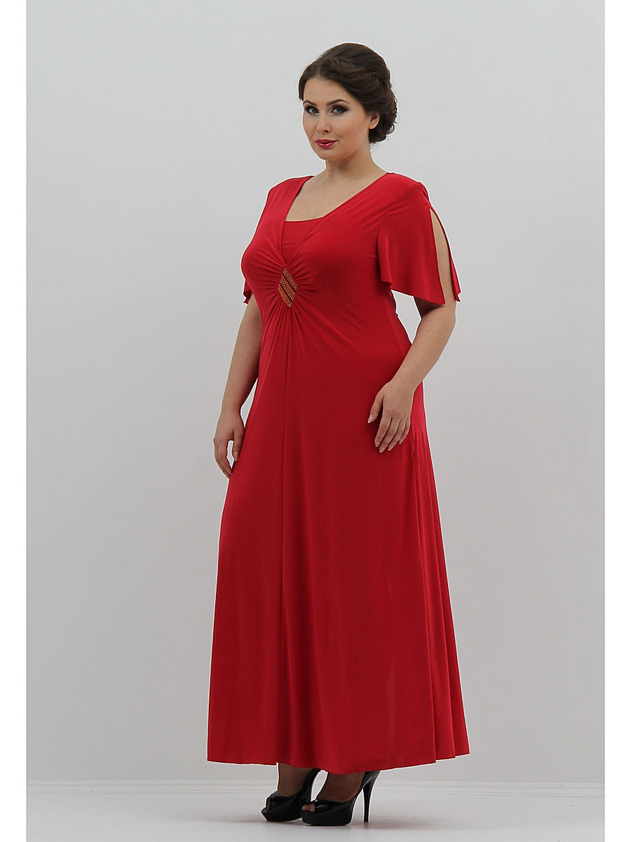 Красное вечернее платье для полных женщин