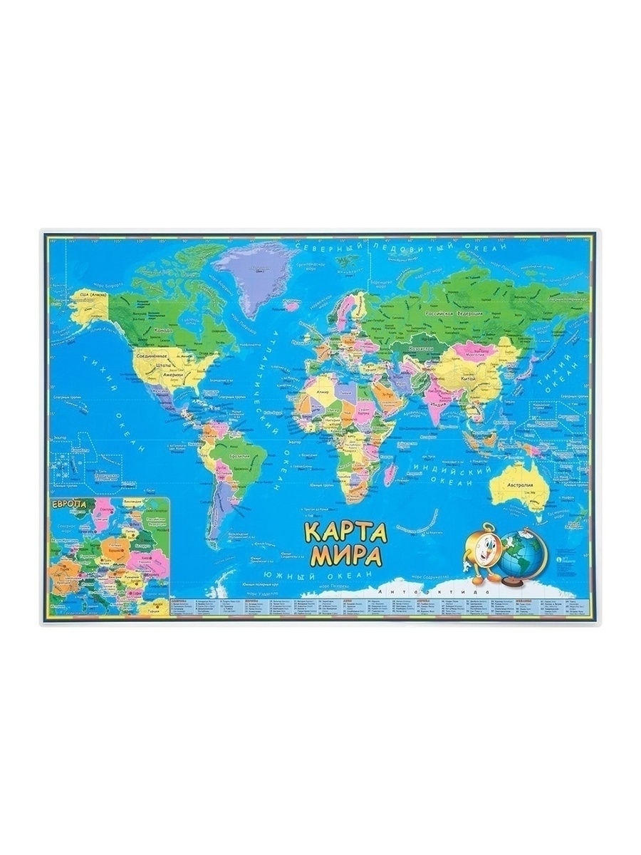 Подложка на письменный стол карта мира
