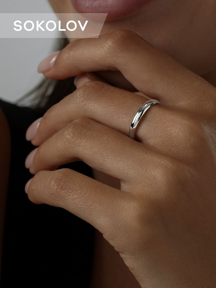 Обручальное кольцо из серебра 925 SOKOLOV 2961947 купить в  интернет-магазине Wildberries