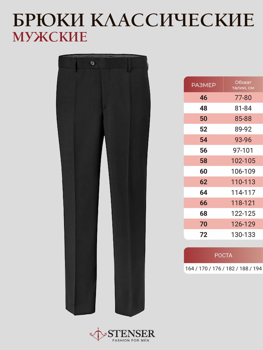 Классические мужские брюки прямые со стрелкой STENSER 3666595 купить винтернет-магазине Wildberries