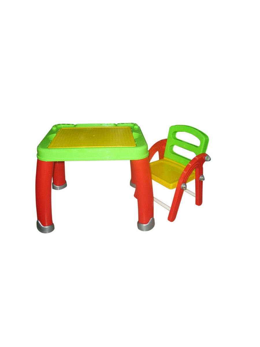 Комплект Palau Toys стол + стул (43023_pls) 64x54 см красный/желтый/зеленый