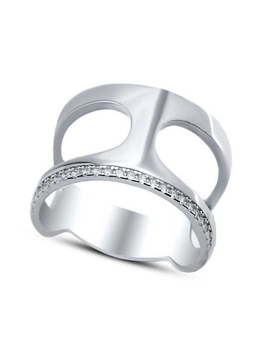 Кольцо серебряное с цирконием