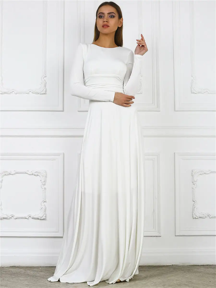 Белое длинное платье