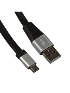 Кабель для зарядки USB MicroUSB 2,4А плоский универсальный