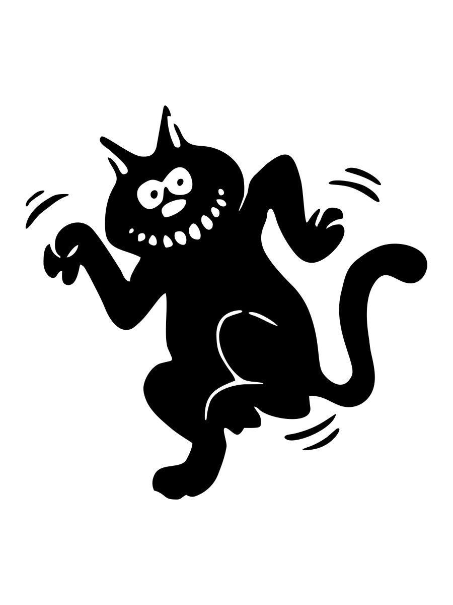 Черный кот стикер