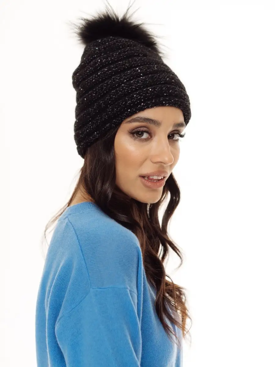 Зимняя шапка женская шерстяная вязаная шапка с помпоном SAVAGE 4826095 купить в интернет-магазине Wildberries
