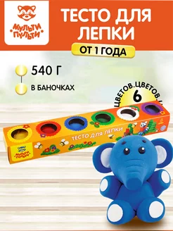 Тесто для лепки "Енот на пасеке", 6 цветов по 90г (540г)