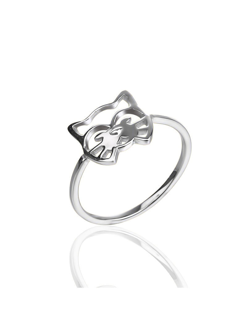 Кольцо серебряное тонкое с милым котиком KU\u0026KU 6491813 купить винтернет-магазине Wildberries